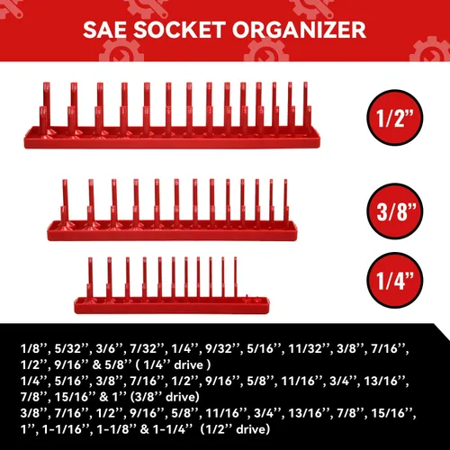 Vista 5 de AIUITIO Juego de 3 bandejas organizadoras de dados, bandejas de almacenamiento de dados SAE, soportes de dados de accionamiento profundos y poco