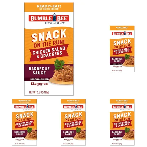 Vista 11 de Bumble Bee Snack on the Run BBQ - Kit de ensalada de pollo con galletas, 3.5 onzas, lista para comer, cuchara incluida, aperitivo de proteína