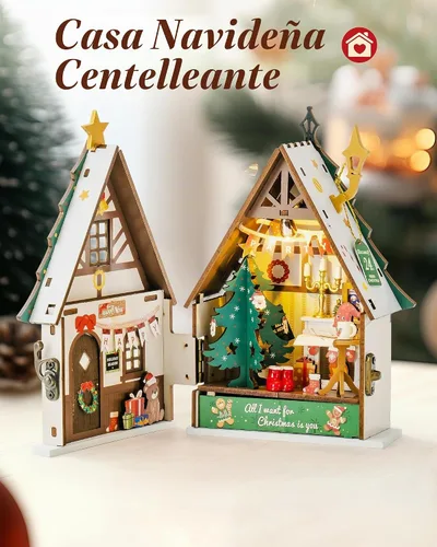 Vista 3 de Rolife Kit de casa de muñecas en miniatura de madera, kit de bricolaje de casa de madera en miniatura para adultos para construir, rompecabezas
