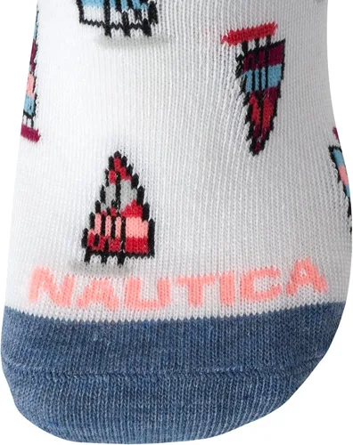 Vista 5 de Nautica Calcetines deportivos ligeros de corte bajo para mujer paquete de 6