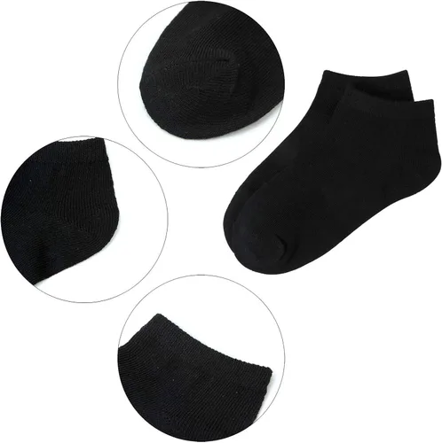 Vista 6 de Cooraby 15 pares de calcetines de corte bajo para niños y adolescentes calcetines de tobillo para niños grandes o niñas