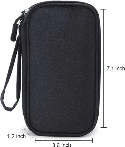 Vista 6 de Bolsa de suministros para diabéticos, organizador de viaje para bolígrafos de insulina, tiras análisis de azúcar en sangre, medidor de glucosa