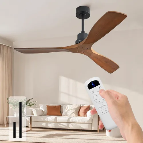 Vista 34 de Sofucor Ventilador de techo de 52 pulgadas con luces y mando a distancia, 3