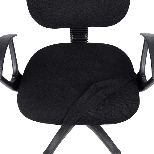 Vista 4 de Smiry Fundas de asiento de silla de computadora de oficina, de jacquard elástico, extraíbles, lavables, antipolvo, protectores de cojín para silla