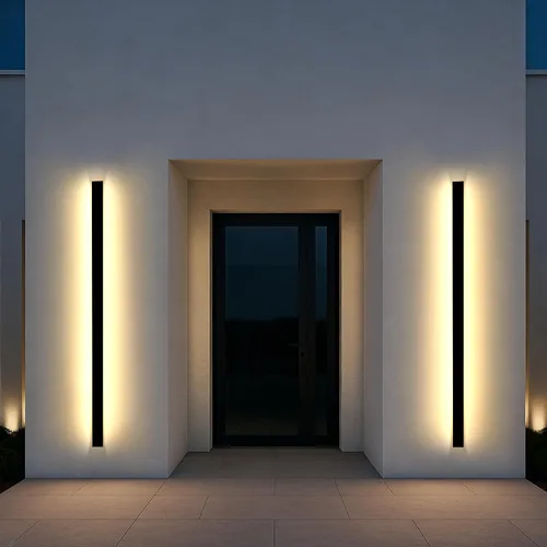 Vista 33 de Luces de pared modernas para exteriores de 39 pulgadas, 2700 K-6500 K, aplique de pared al aire libre regulable seleccionable con control remoto