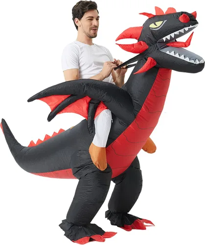 Vista 5 de Inflatable Dragon Costume Halloween Inflatable Blow-up Costume for AdultsManChristmas Party