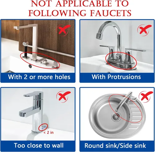 Vista 7 de Alfombrilla de Silicona para Grifo de Fregadero de Cocina – Gen 3 Protector contra Salpicaduras con Pendiente de 10° con Orificio Recortable