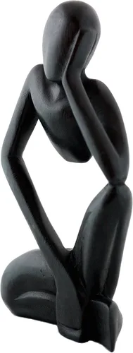 Vista 5 de G6 Collection Estatua abstracta de madera de 12 pulgadas hecha a mano para pensar, hombre pensante, arte moderno, decorativo, único, decoración