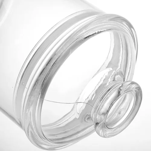 Vista 9 de Paquete de 4 tarros de plástico transparente para boticario, recipientes de almacenamiento de plástico con tapa hermética, soporte de bolas