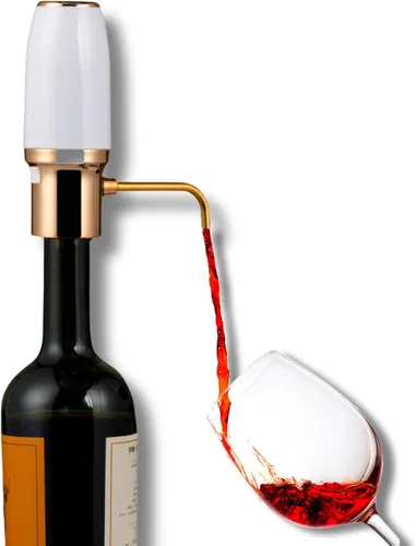 Vista 9 de Sip & Shimmer Aireador de vino eléctrico, aireador moderno, dispensador de vino eléctrico, vertedor de vino negro y dorado, bomba de vino