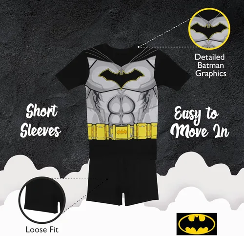 Vista 5 de DC Comics Boys' 4-Piece Snug-fit Cotton Pajamas Set
