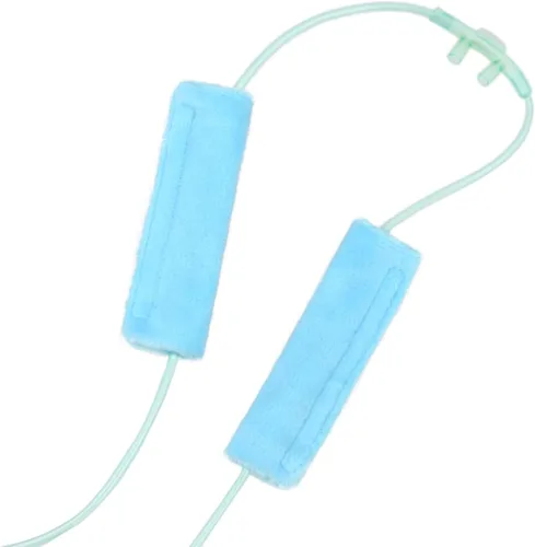 Vista 5 de Paquete de 4 cubiertas de oxígeno nasal, cojines de cánula suaves, protectores faciales para usuarios de oxígeno que reducen la irritación facial