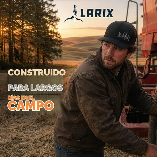 Vista 3 de LARIX Trucker Hat Men - Snapback Cap with Breatheable Mesh Back, Hats for men, Mens Hat, Mens Trucker Hats Negro (Wb)