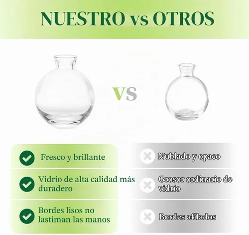 Vista 2 de Juego de 3 jarrones de vidrio para capullos, jarrones pequeños transparentes lindos Hewory hechos a mano, mini jarrón de vidrio para flores