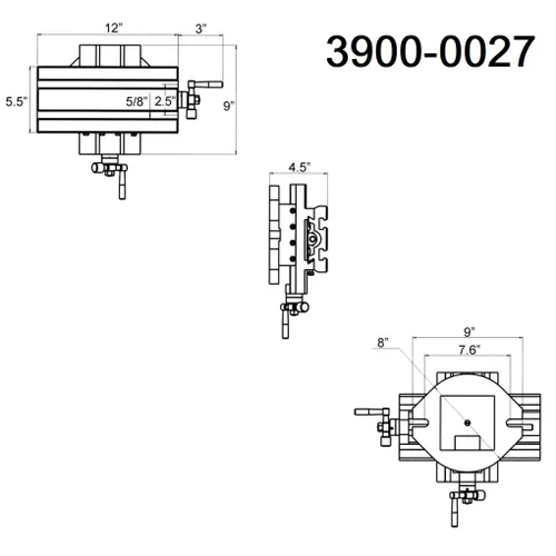 Vista 3 de HHIP 3900-0027 Mesa deslizante compuesta de 5-1/2 x 12 pulgadas