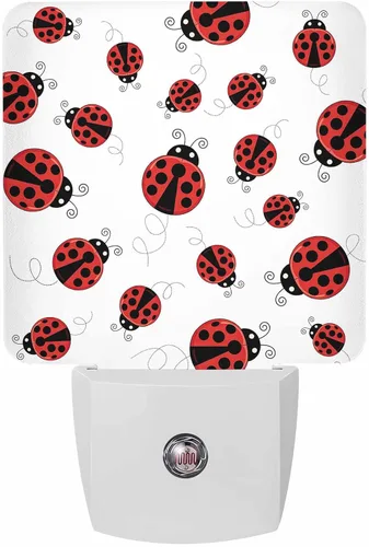 Vista 10 de Luces nocturnas decorativas enchufables a la pared, lámpara LED para niños, sensor de atardecer a amanecer, estrella de copo de nieve de Navidad