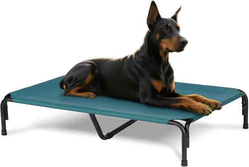Vista 13 de Cama elevada para perros al aire libre, cuna refrescante de elevación media, camas elevadas para mascotas con malla Teslin transpirable duradera