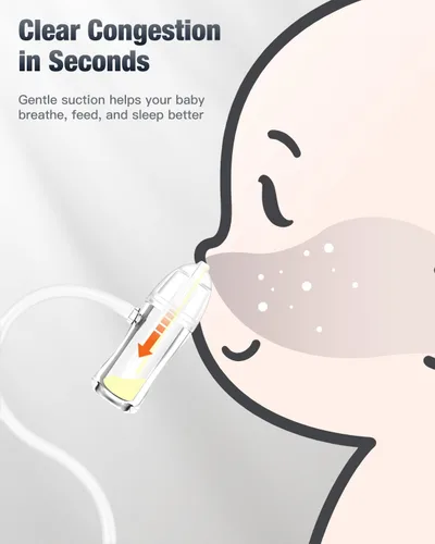 Vista 3 de Aspirador nasal para bebés con succión sin boca con bomba de mano No-mouth suction nasal aspirator with soft silicone tips, clear mucus chamber