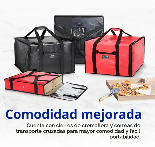 Vista 8 de New Star Foodservice 51100 Bolsa de entrega de pizza aislada, 18 x 18 x 5 pulgadas, color negro