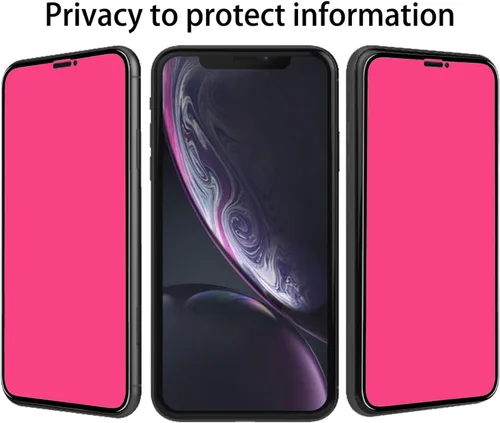 Vista 2 de 2 piezas de vidrio templado de privacidad para iPhone 11 / iPhone XR 6.1 pulgadas anti-azul anti-espía protector de pantalla espejo degradado