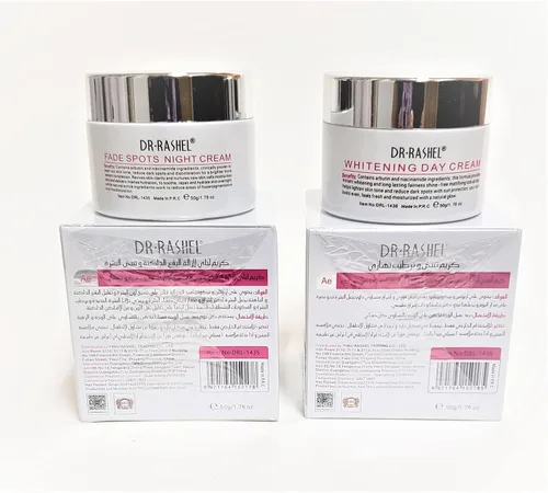 Vista 3 de Dr Rashel Fade Dark Spots Crema facial de día y crema de noche con arbutina y niacinamida (paquete de 2) tarros de 1.76 onzas