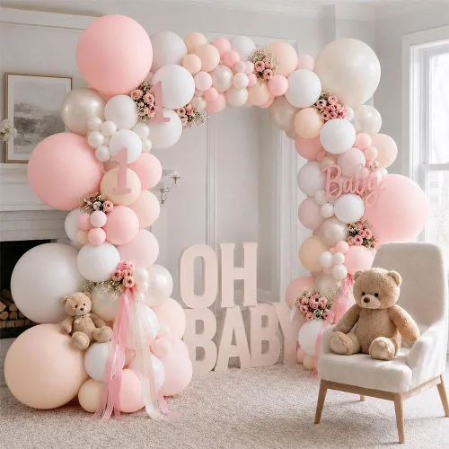 Vista 8 de Guirnalda de globos de color burdeos y negro con doble relleno, color rojo oscuro, dorado, granate y negro, kit de arco de globos para cumpleaños