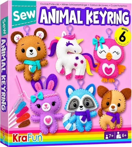 Vista 10 de KRAFUN Puppy & Kitten Sewing Kit for Kids Ages 6+ 8 Dolls Cachorro y gatito