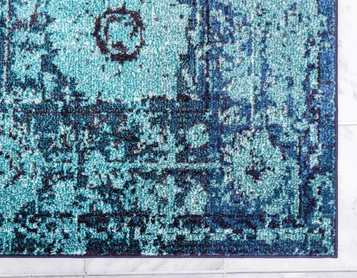 Vista 8 de Unique Loom Medici Collection - Alfombra tradicional vintage botánica azul (2' 2 x 3' 0)