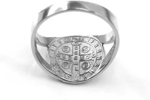 Vista 3 de Anillo de plata de ley 925 de San Benito para mujer