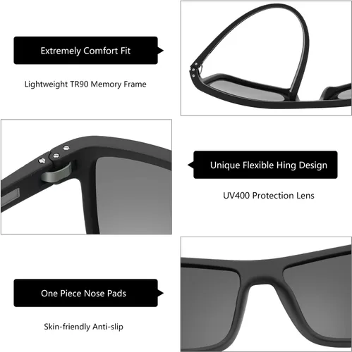 Vista 3 de ZENOTTIC Gafas de sol polarizadas para hombres y mujeres, 100% protección UV400