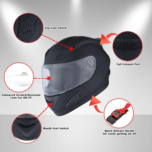 Vista 4 de Casco integral para bicicleta / moto 1Storm con diseño de esqueleto mecánico