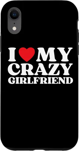 Vista 25 de Funny I Love My Crazy Girlfriend I Red Heart My Crazy GF - Carcasa para iPhone 17