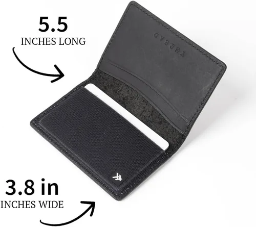 Vista 4 de Thread Wallets Cartera Bifold Delgada con Bloqueo RFID con Protección de Tarjetas, Negro, Talla única, Minimalista