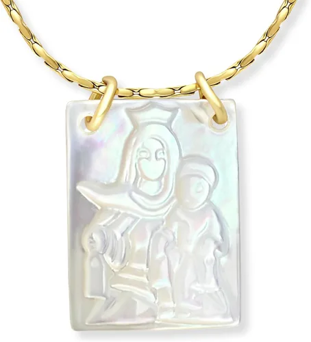 Vista 17 de Collar con Escapulario Católico - Escapulario de la Virgen del Carmen - Colgante de la Virgen María - Joyería de Escapularios Católicos