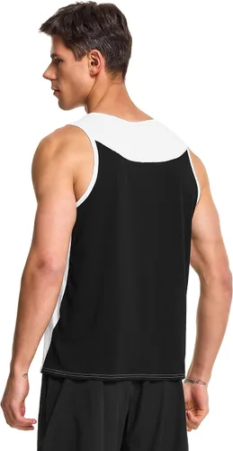 Vista 2 de DEMOZU Camiseta sin mangas para correr para hombre, para entrenamiento, gimnasio, atlética, muscular, tallas grandes y altas
