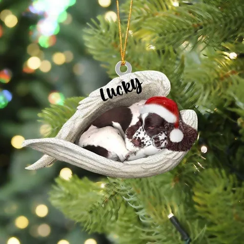 Vista 16 de America Bulldog Sleeping Angel Christmas - Adorno acrílico plano para perro, regalo conmemorativo para perro, adorno personalizado con nombre