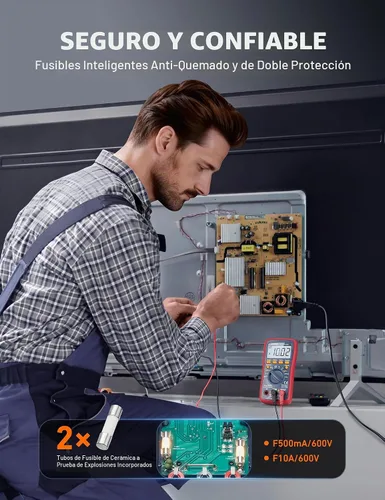 Vista 7 de AstroAI Multímetro digital, TRMS 4000 cuenta voltios medidor (rango manual y automático); mide el probador de voltaje, corriente, resistencia