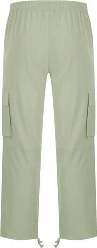 Vista 3 de Pantalones cargo para hombre, ajuste relajado, casual, delgado, playa, trabajo, calle, color caqui, pantalones holgados con bolsillos