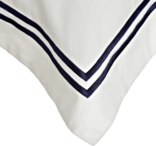 Vista 2 de Funda de almohada tejida Pinzon, estilo de hotel, 400 hilos, estándar, Marino, Estándar Azul marino