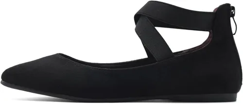 Vista 2 de Ollio Zapatos planos de ballet con correa elástica de gamuza sintética para mujer F167