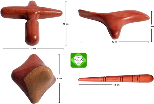Vista 7 de Lungcha 4 tipos, juego de 5 piezas tradicional tailandés masaje reflexología herramienta de palo de madera