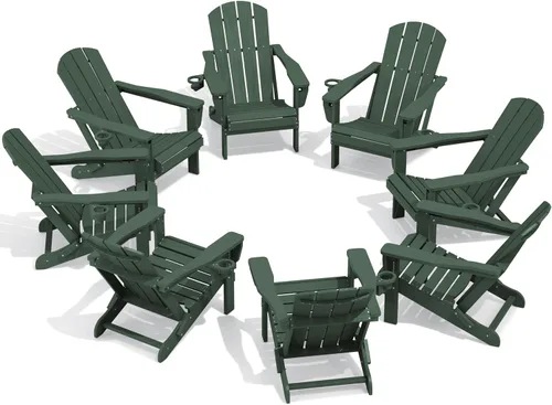 Vista 54 de SERWALL Silla Adirondack plegable ajustable con portavasos reclinable