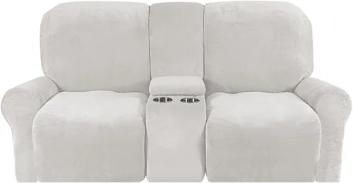 Vista 19 de Funda reclinable de terciopelo para sofá biplaza con consola central, fundas elásticas para sillas reclinables, funda suave para consola central
