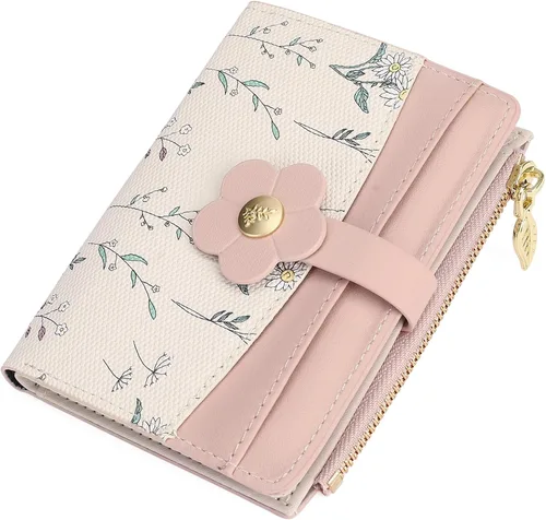 Vista 17 de GAEKEAO Billeteras pequeñas para mujer, con bloqueo RFID, plegable, de piel vegana, con bolsillo con cremallera, ventana de identificación