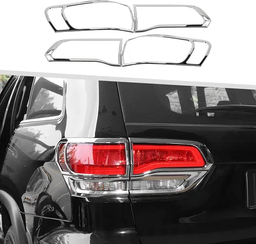 Vista 8 de Jimen Bisel de cubierta de la luz trasera compatible con Jeep Grand Cherokee 2014-2020 (negro)