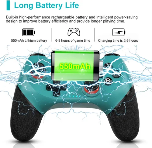 Vista 7 de Sefitopher Controlador de interruptor inalámbrico, controlador profesional compatible con Nintendo Switch, controlador de PC compatible con sensor