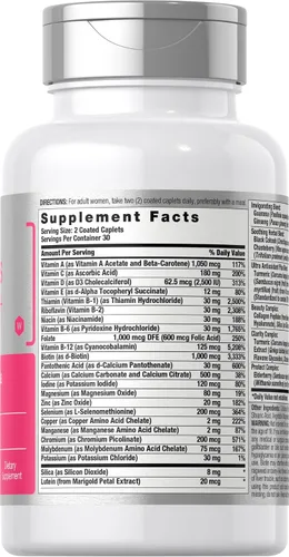 Vista 2 de Horbäach Multivitamínico 50 Plus para mujer 60 cápsulas recubiertas Fórmula avanzada de vitaminas Suplemento sin OMG y sin gluten