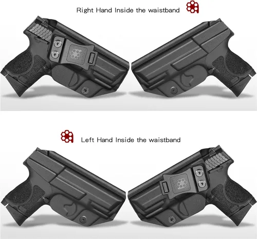 Vista 2 de Amberide IWB Funda Kydex para S&W M&P, Shield CT Laser, Shield Plus, Shield M1.0, Shield M2.0 3.1, EZ 0.354 in, EZ 380, Ecualizador, Guardaespaldas