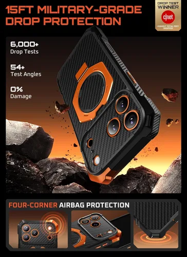 Vista 3 de SUPCASE Funda para iPhone 17 Pro Max con función atril (agarre de unicornio escarabajo), cubierta de control de cámara, compatible con MagSafe