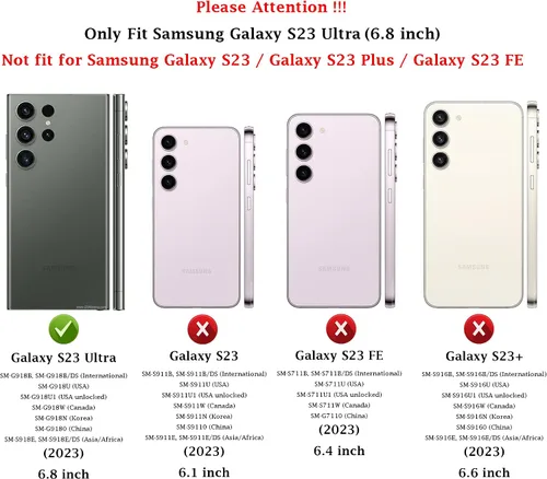Vista 2 de Funda para Samsung Galaxy S23 Ultra con funda para cámara deslizante, protector de pantalla HD [prueba de caídas de grado militar] Funda protectora